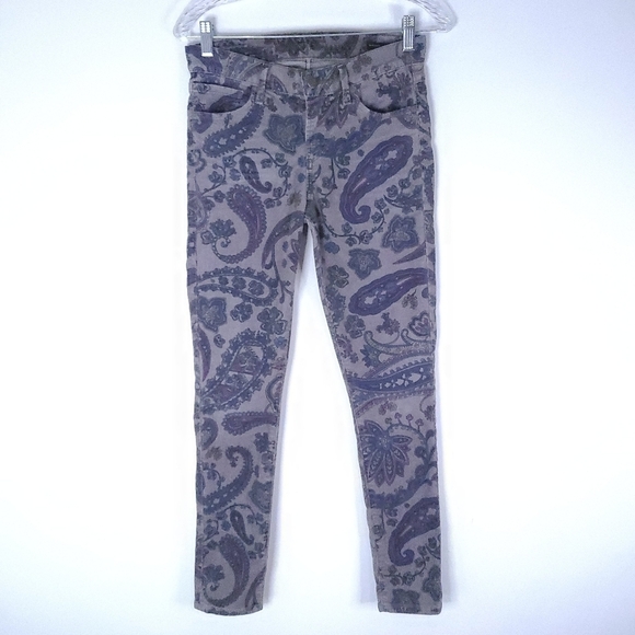 Citizens Of Humanity Thompson Paisley Corduroy Mid Rise Skinny Pants 26 Hippie - Picture 2 of 13